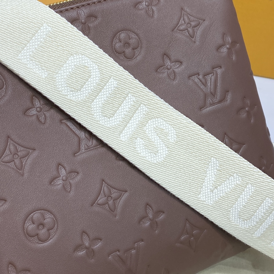 Louis Vuitton COUSSIN PM Handbag Monogram Embossed M59277 Taupe